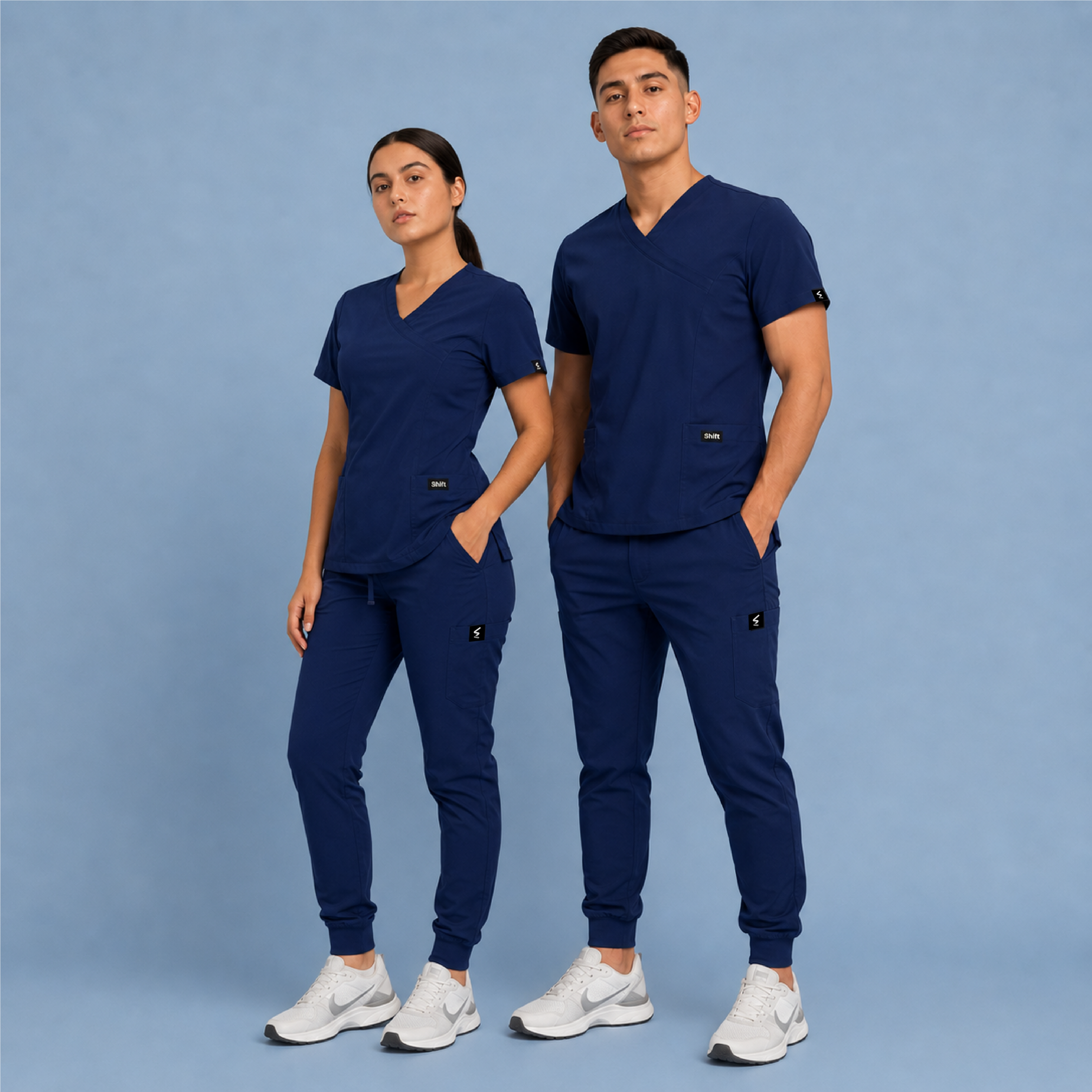 Navy Blue Scrub Top Unisex Form Fit