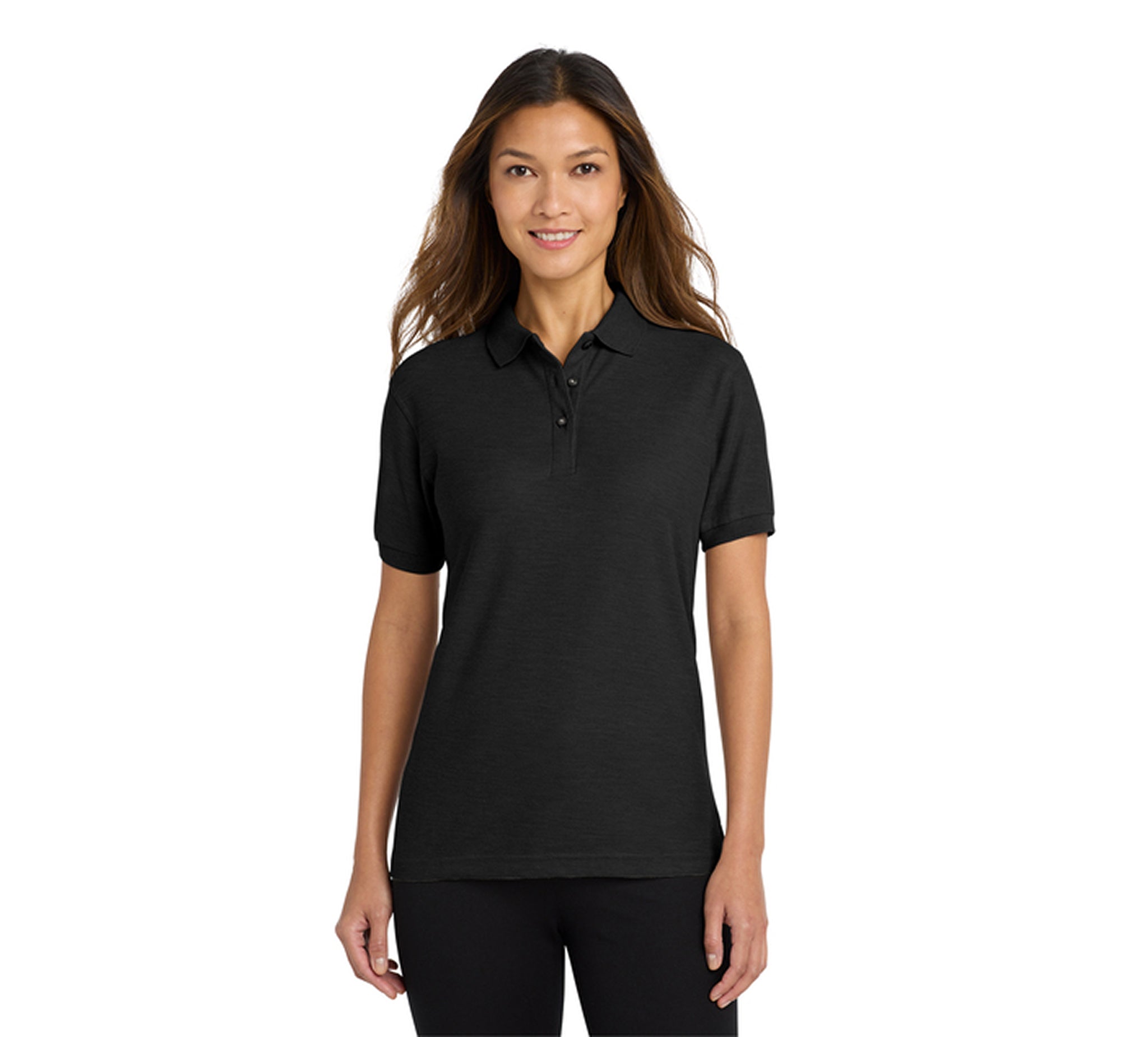 Port Authority L500 Ladies Silk Touch Polo Black