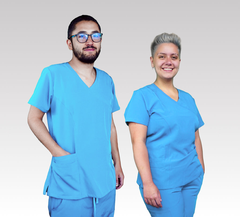 Baby Blue Scrub Top - Straight Fit