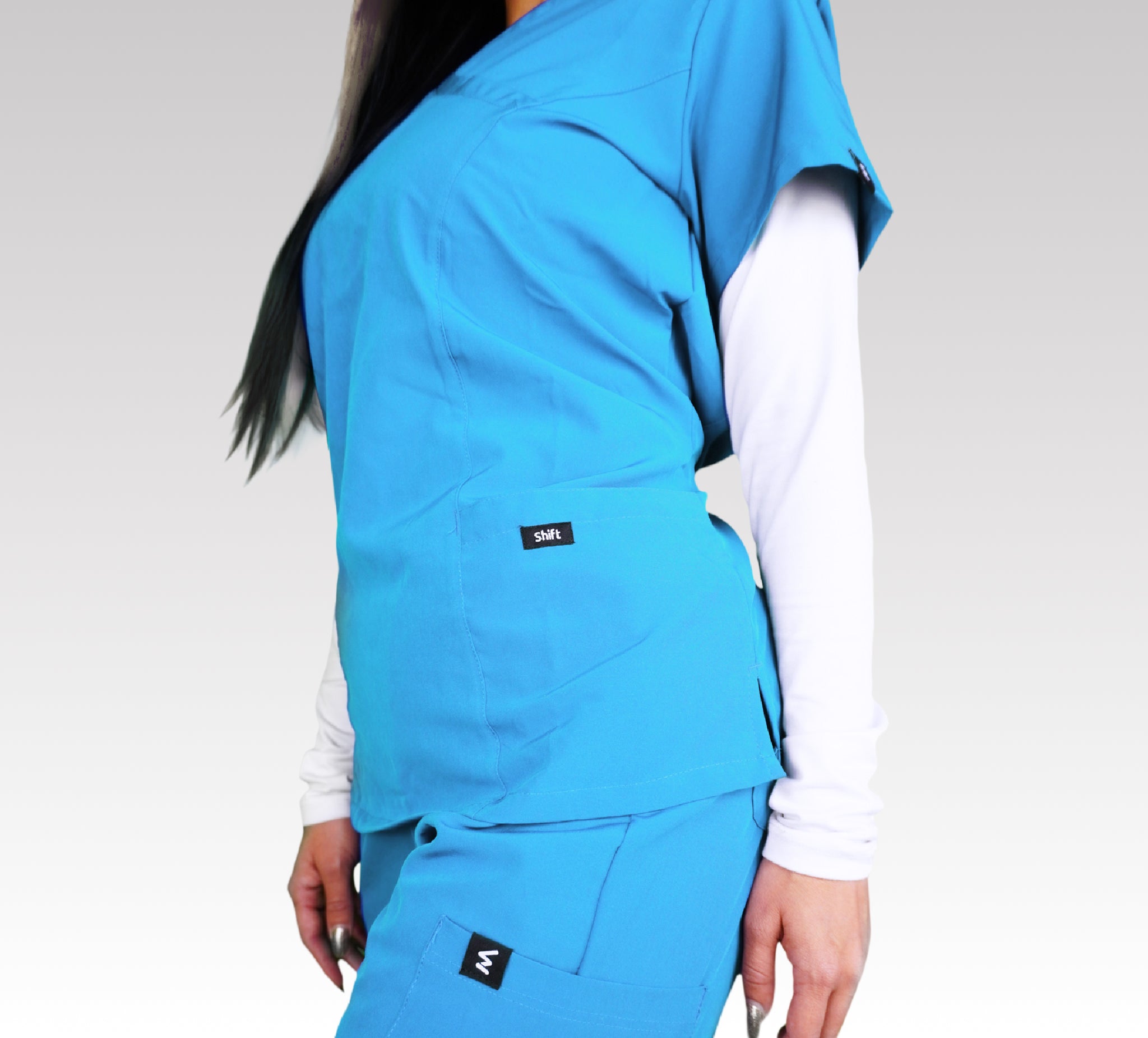 Baby Blue Scrub Top - Form Fit