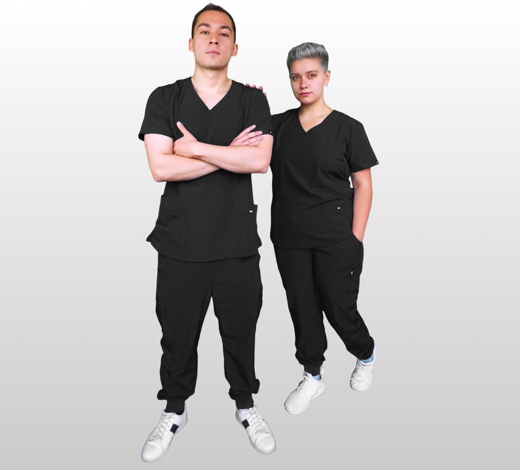 Black Scrub Pants - Straight Fit