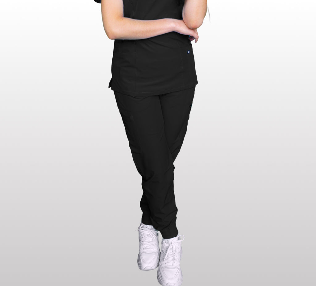 Black Scrub Pants - Straight Fit