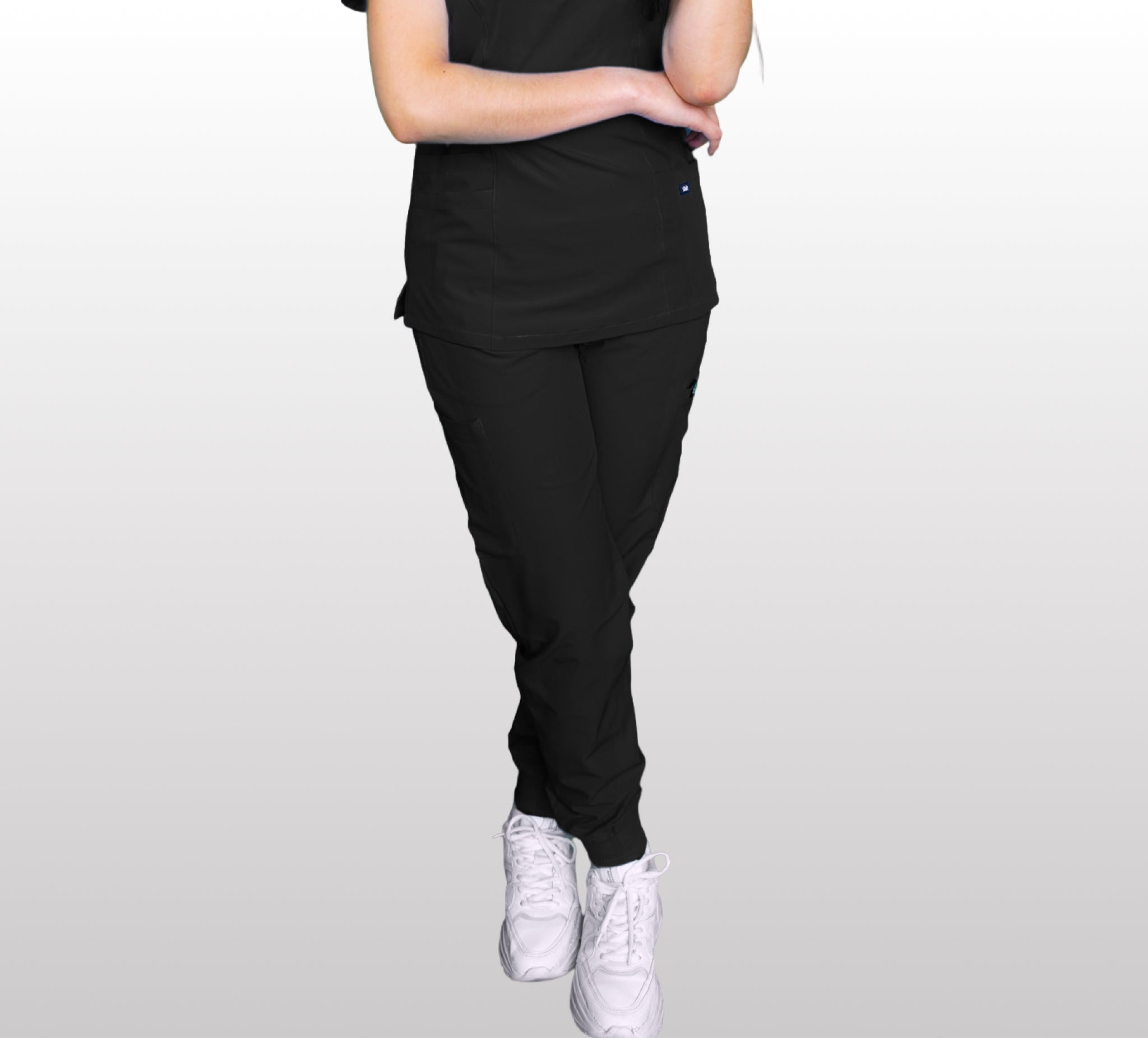 Black Scrub Pants - Straight Fit