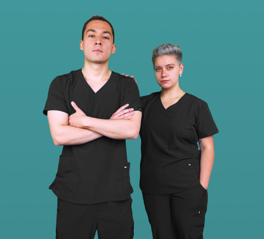 Black Scrub Top - Form Fit
