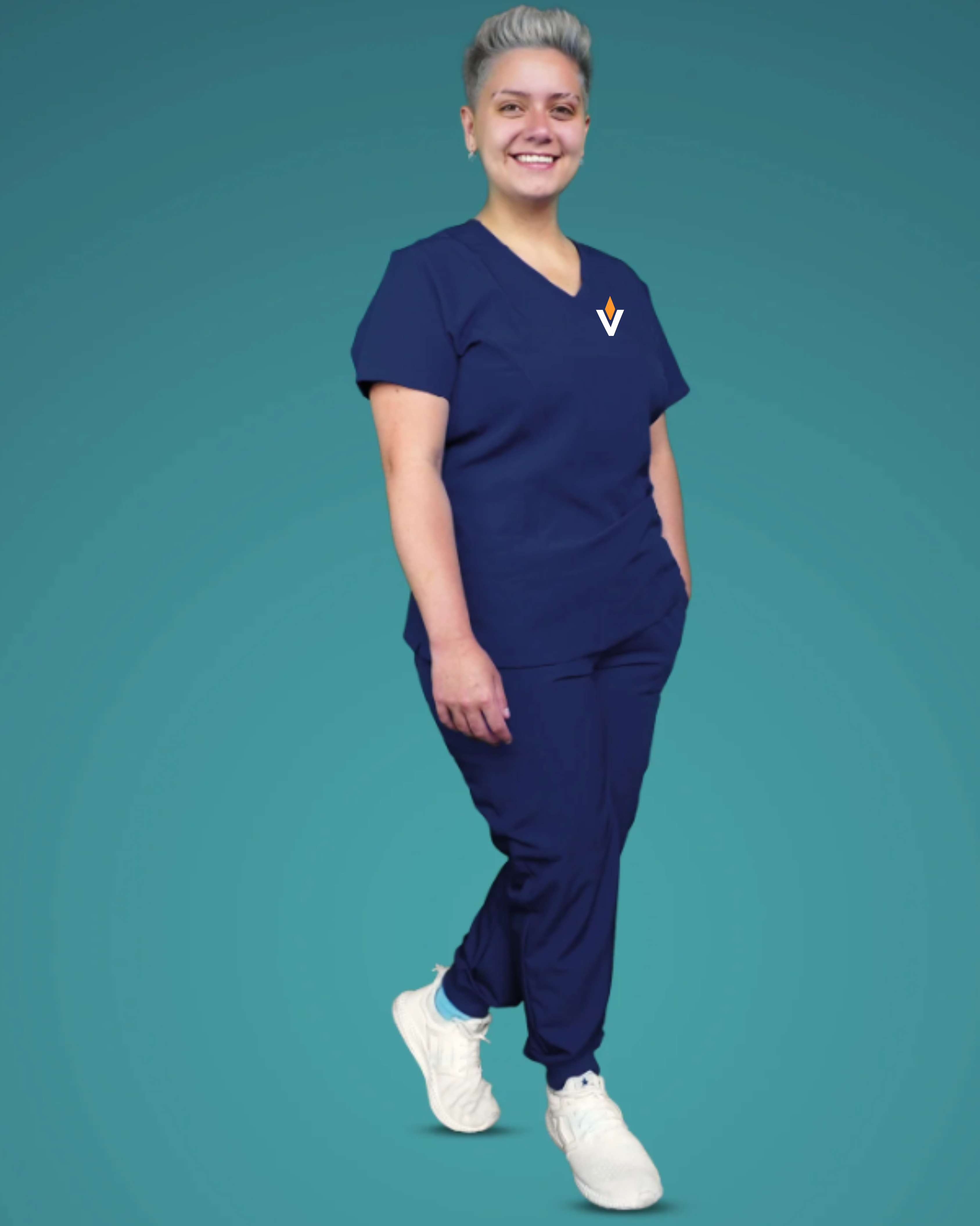 CMVC Online Student Uniform - Navy Blue Plain Scrub Set Women