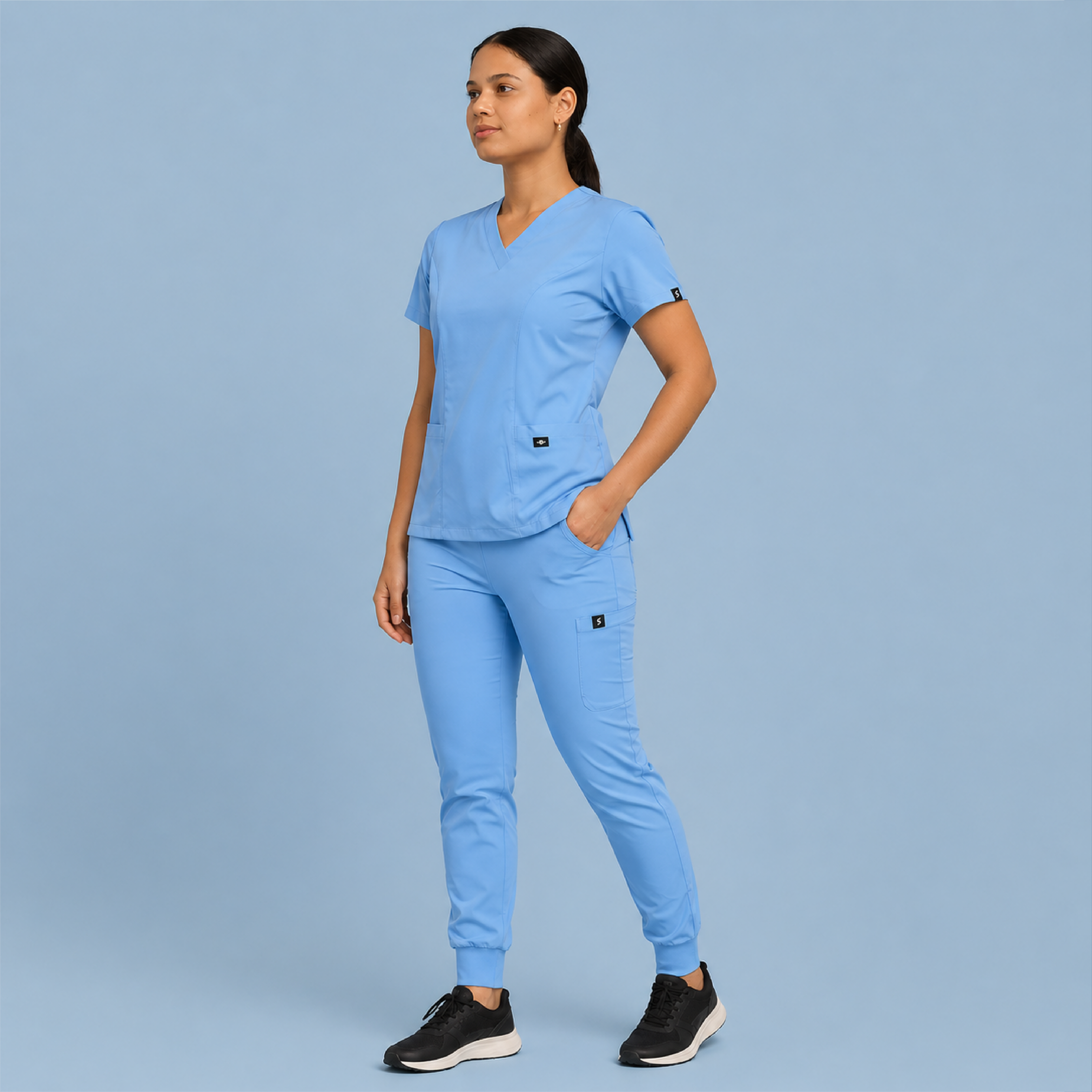 Baby Blue Scrub Top Unisex Form Fit