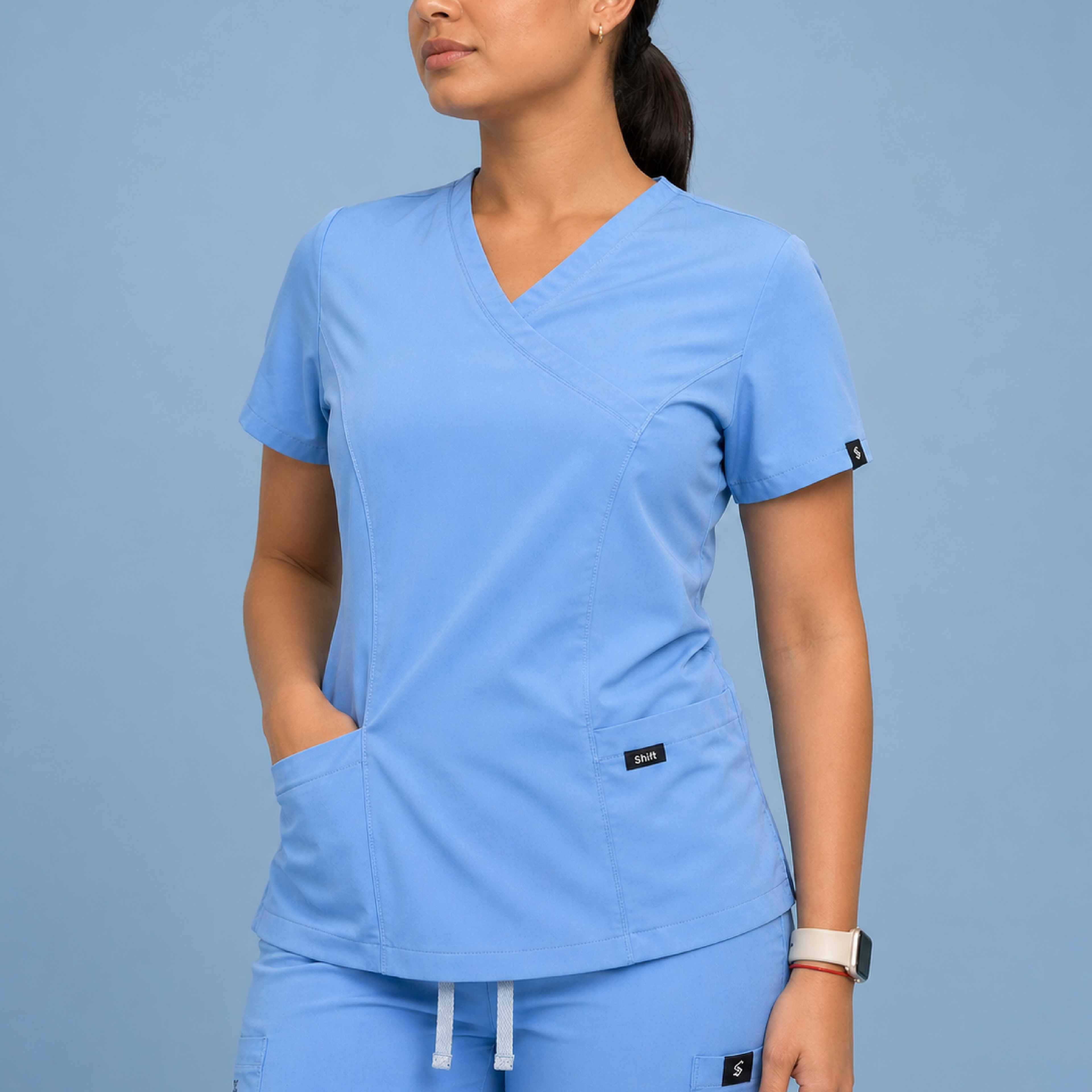 Baby Blue Scrub Top Unisex Form Fit