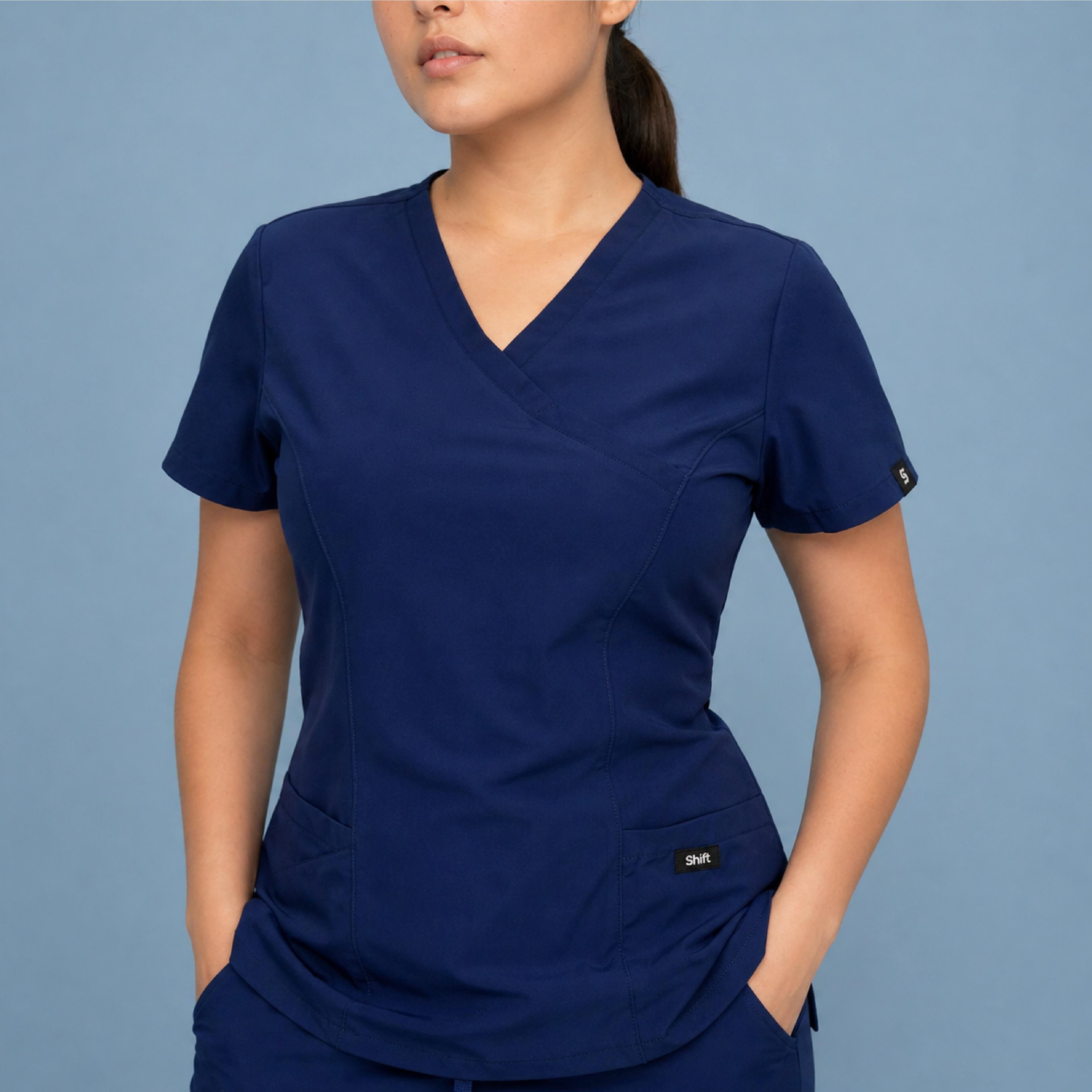 Navy Blue Scrub Top Unisex Form Fit