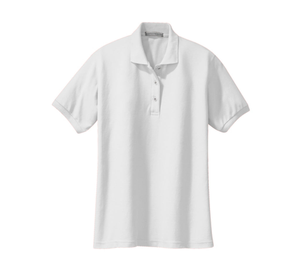 Port Authority L500 Ladies Silk Touch Polo White