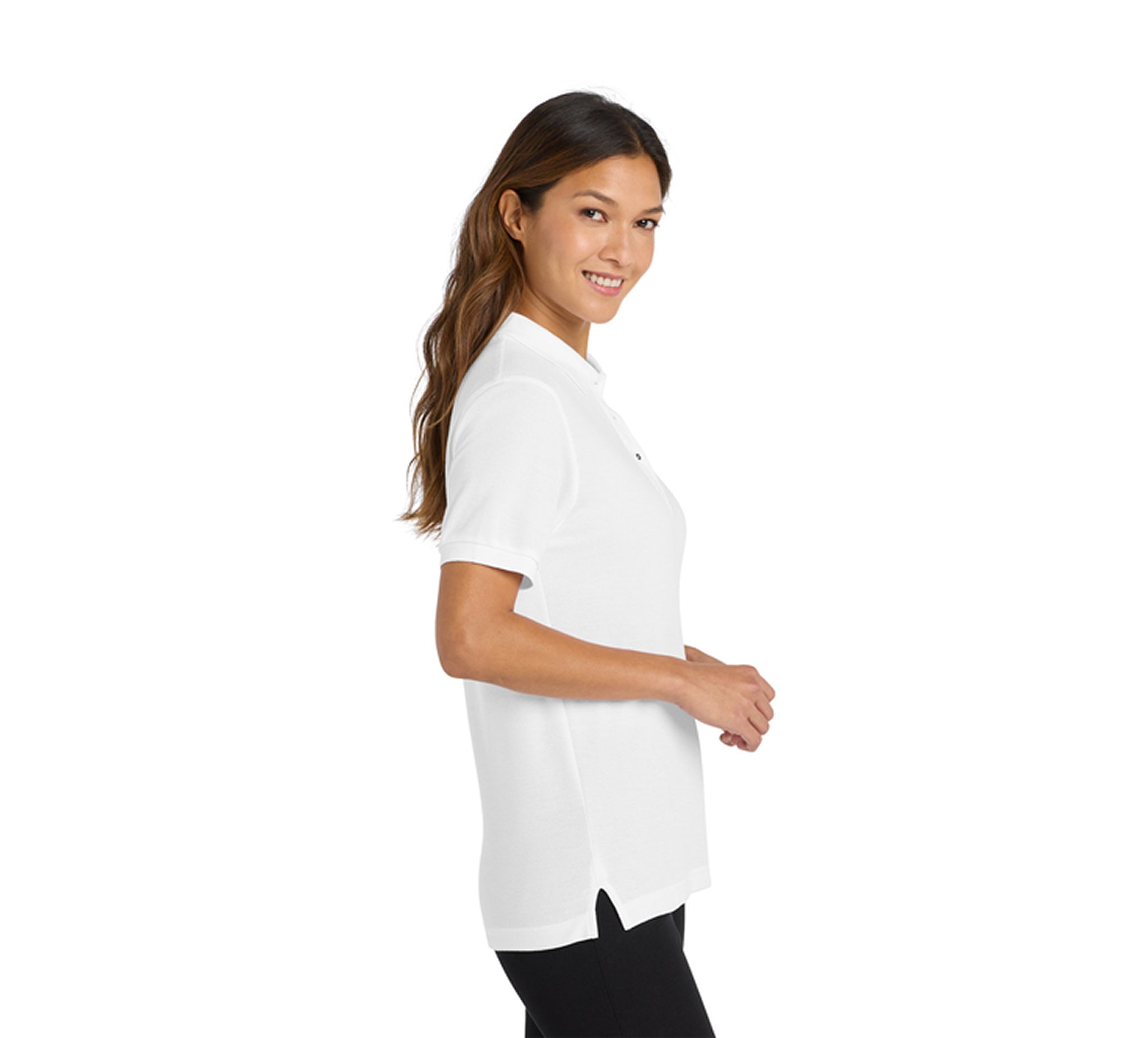 Port Authority L500 Ladies Silk Touch Polo White