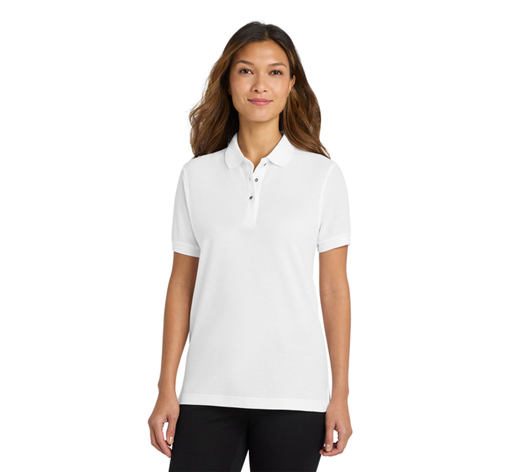 Port Authority L500 Ladies Silk Touch Polo White