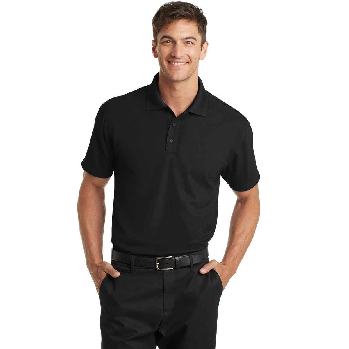 Port Authority K572 Dry Zone Grid Polo - Black