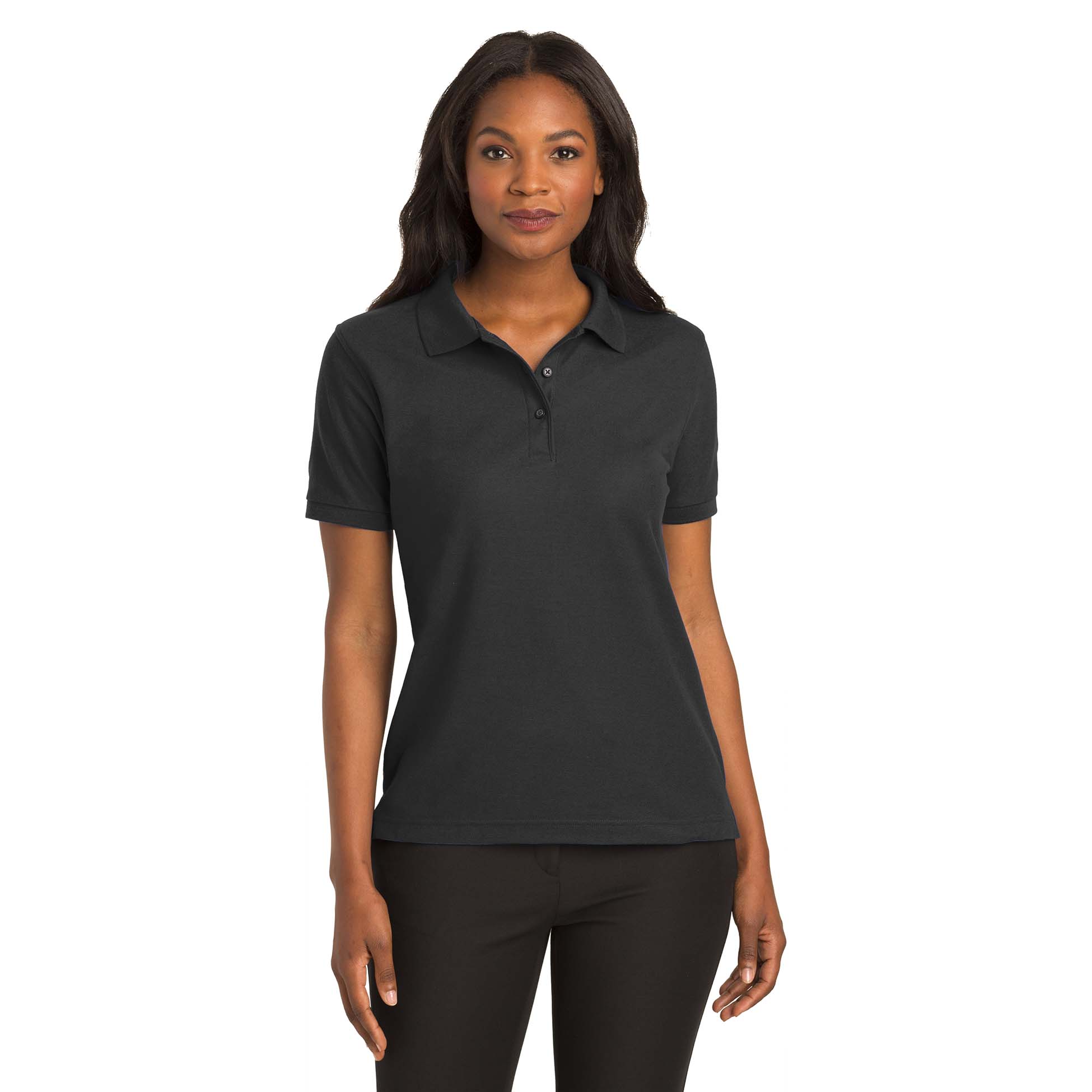 Port Authority L500 Ladies Silk Touch Polo Black