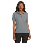 Port Authority L500 Ladies Silk Touch Polo Gray