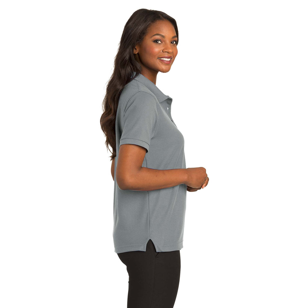 Port Authority L500 Ladies Silk Touch Polo Gray