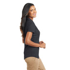 Gray Women Port Authority L572 Ladies Dry Zone Grid Polo - Battleship Gray