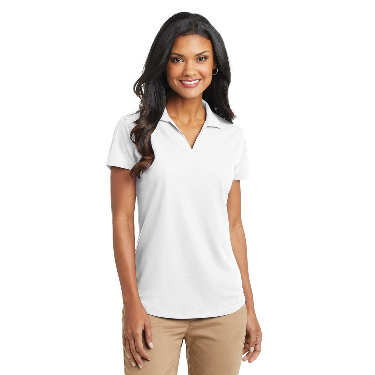Polo Port Authority L572 Women Dry Zone Grid - White