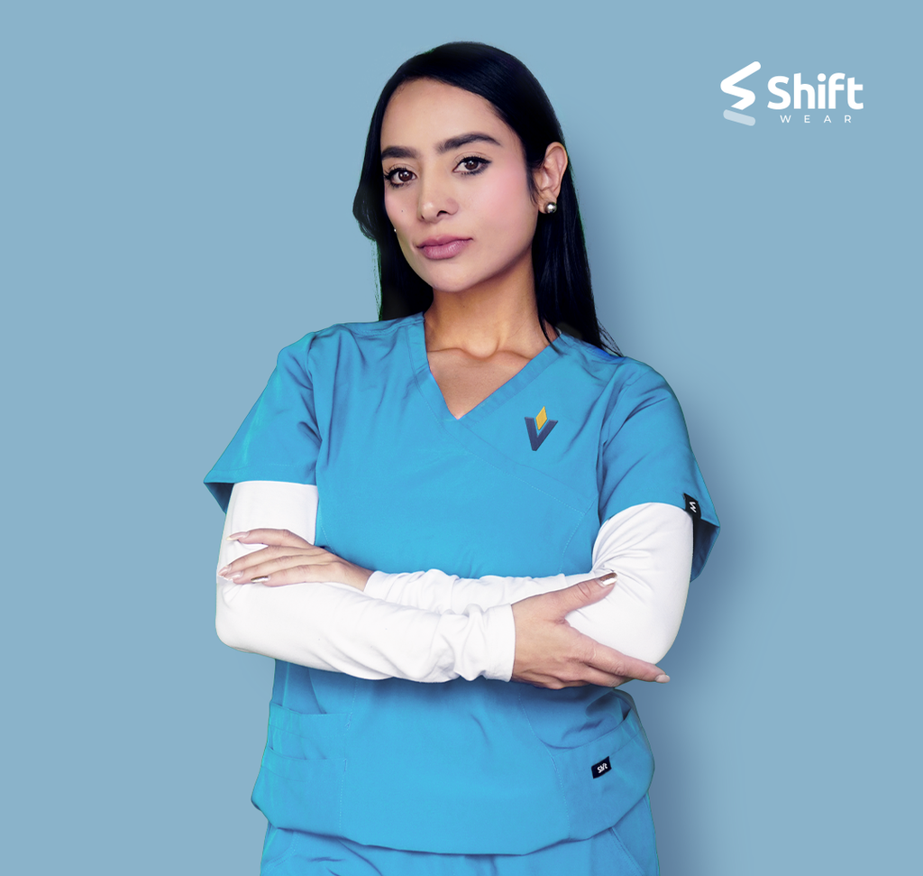 CMVC Student Uniform - Baby Blue Plain Scrub Set Women