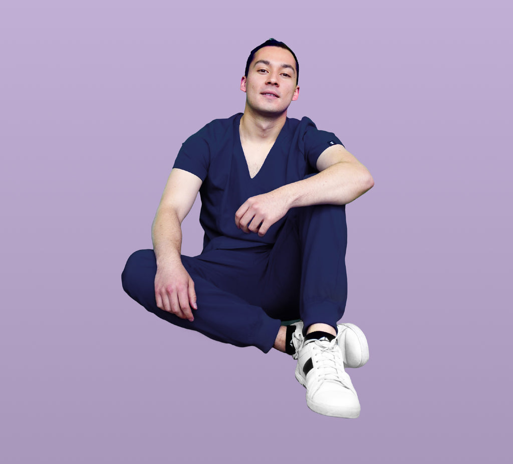 Navy Blue Scrub Pants - Straight Fit