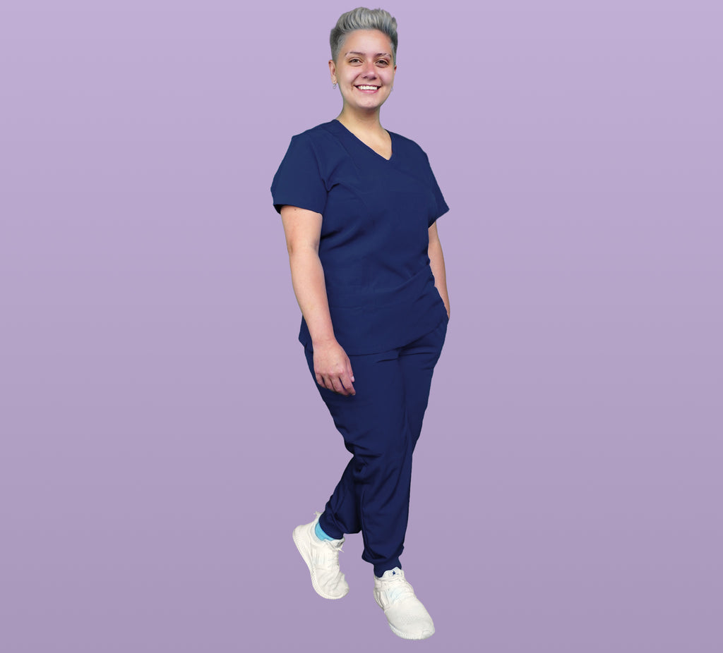 Navy Blue Scrub Pants - Straight Fit