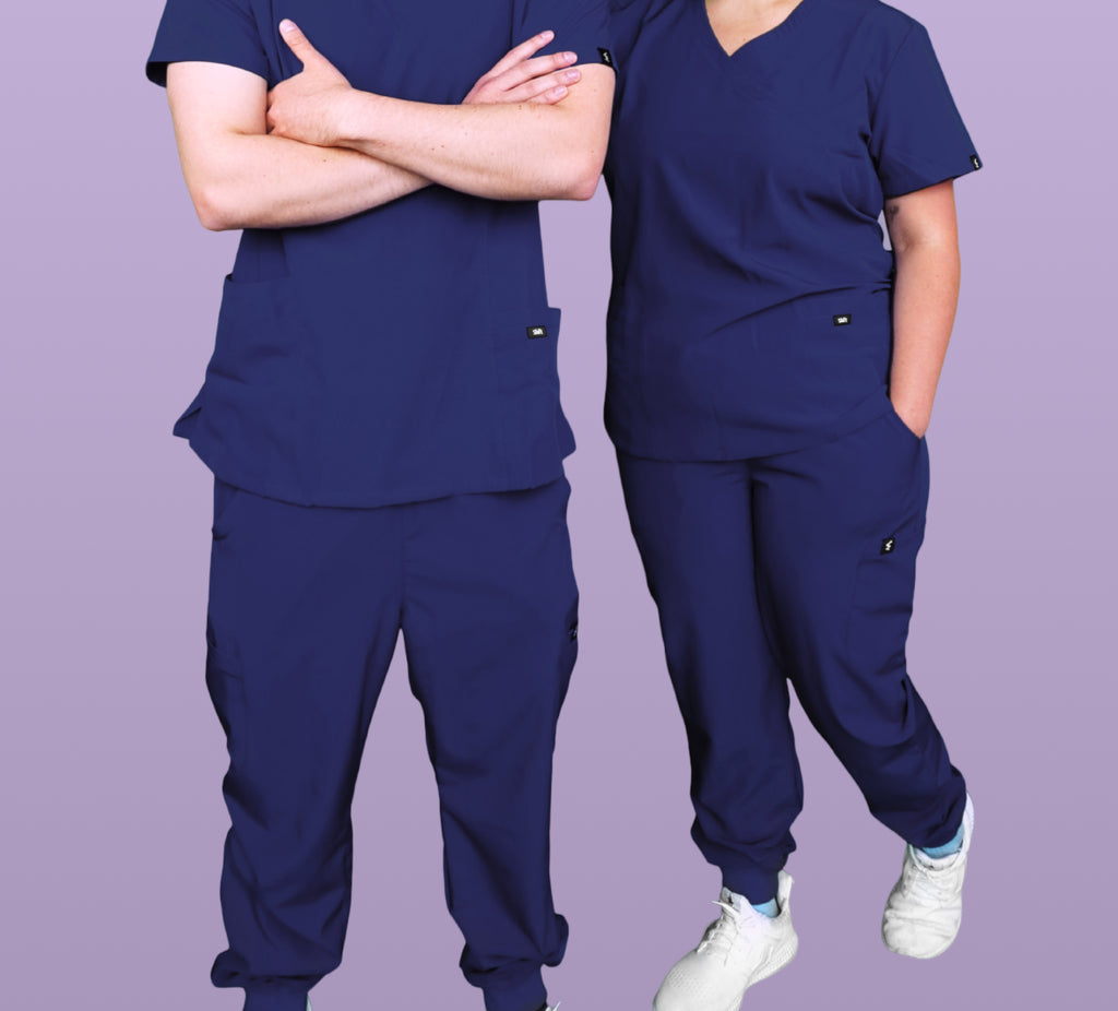 Navy Blue Scrub Pants - Straight Fit