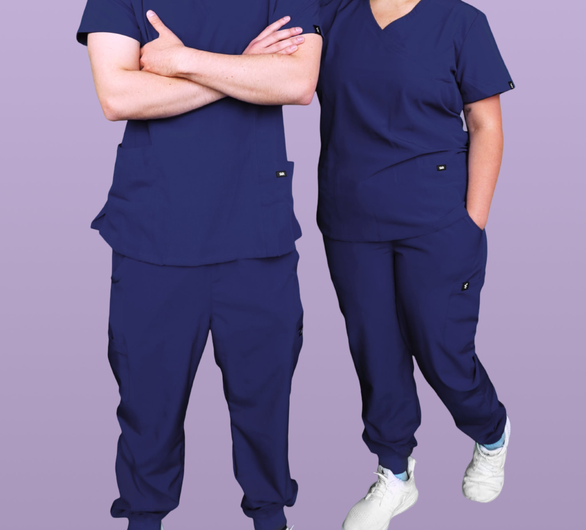 Navy Blue Scrub Pants - Straight Fit