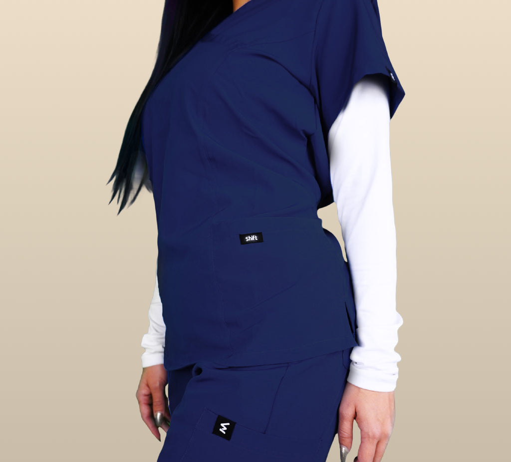 Navy Blue Scrub Top - Form Fit