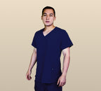 Navy Blue Scrub Top - Straight Fit