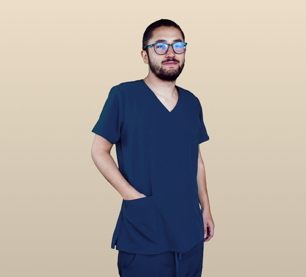 Navy Blue Scrub Top - Form Fit