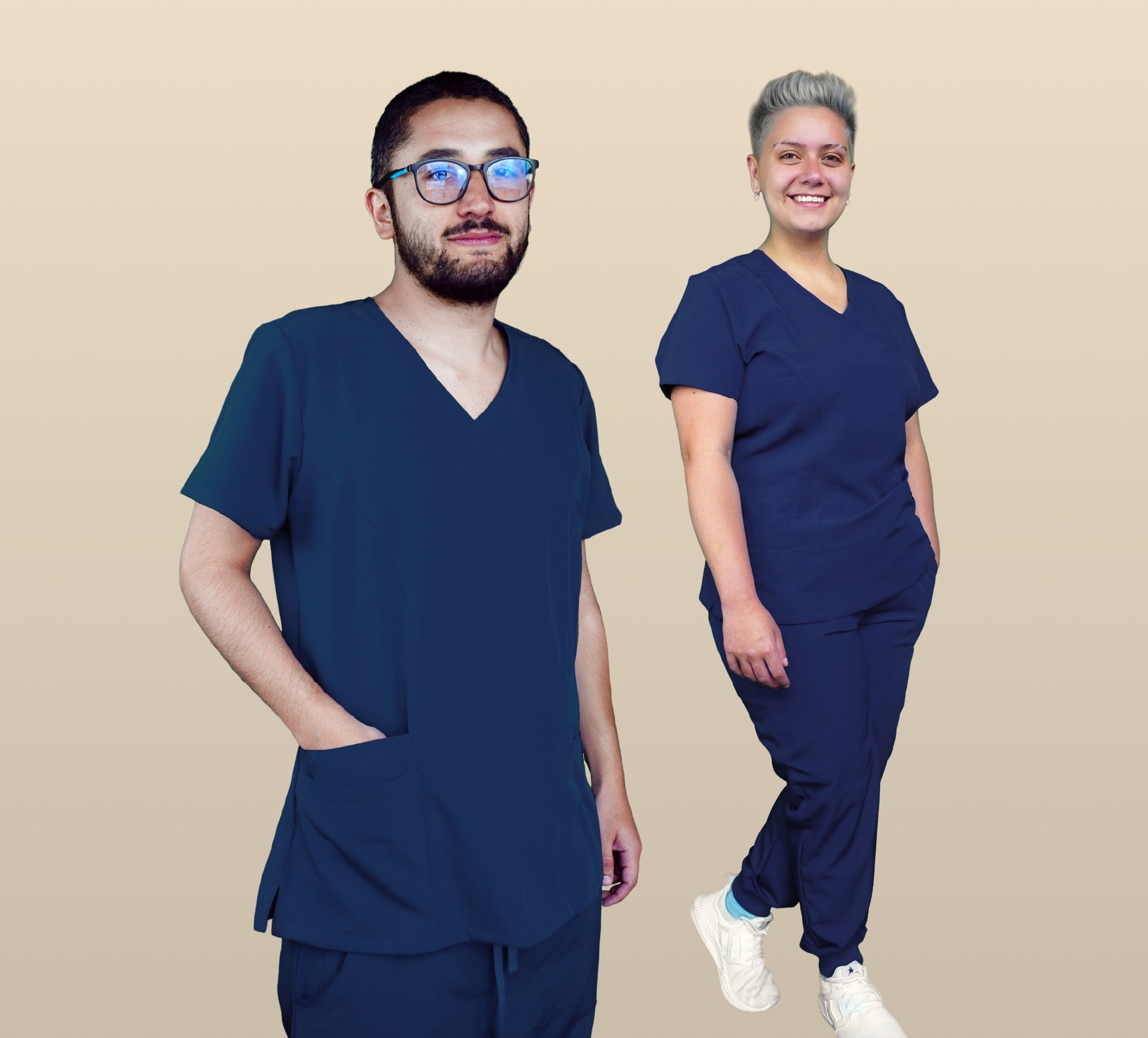 Navy Blue Scrub Top - Straight Fit