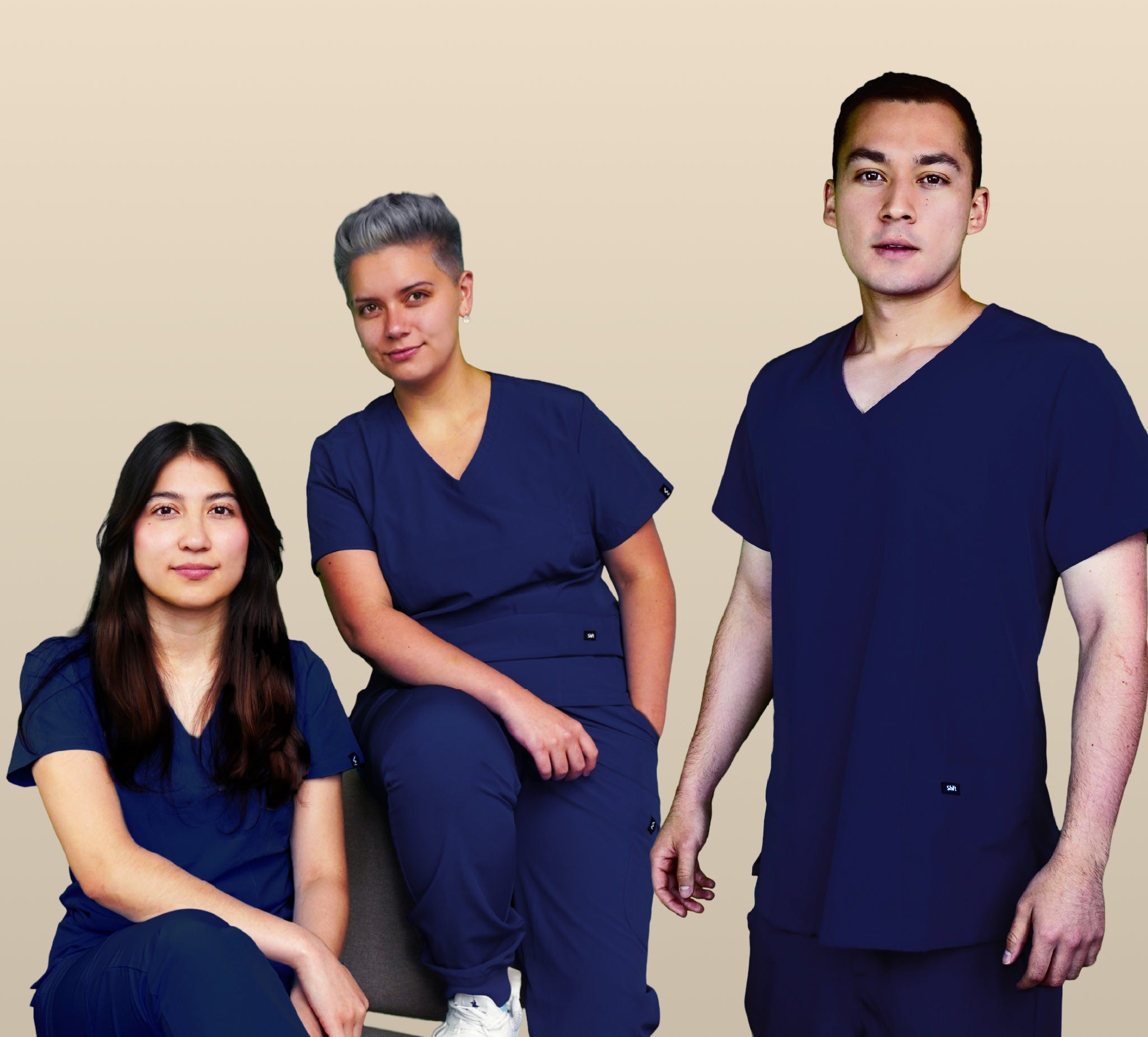 Navy Blue Scrub Top - Form Fit