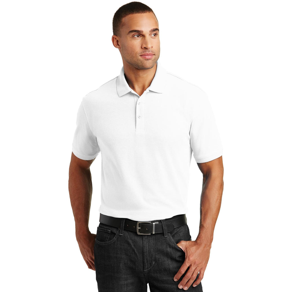 White Port Authority K100 Core Classic Pique Polo - White