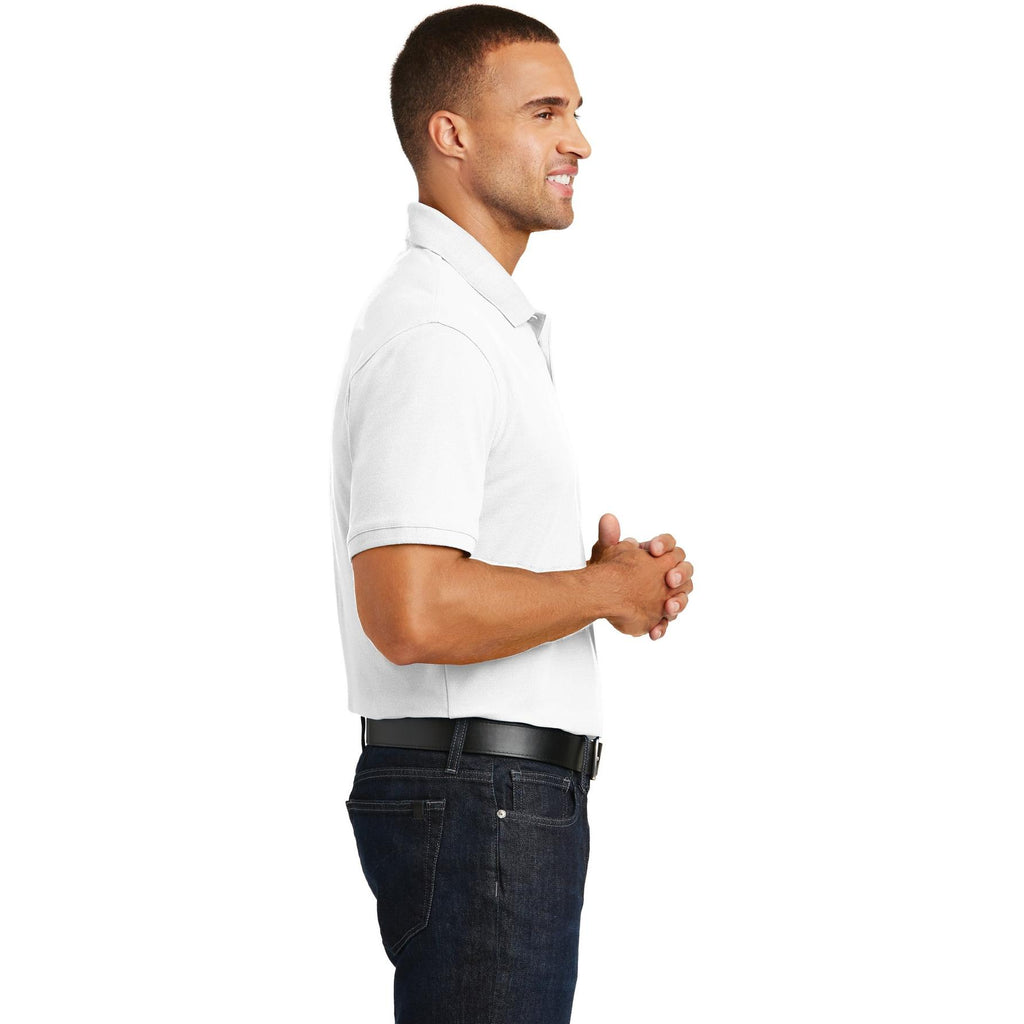 White Port Authority K100 Core Classic Pique Polo - White