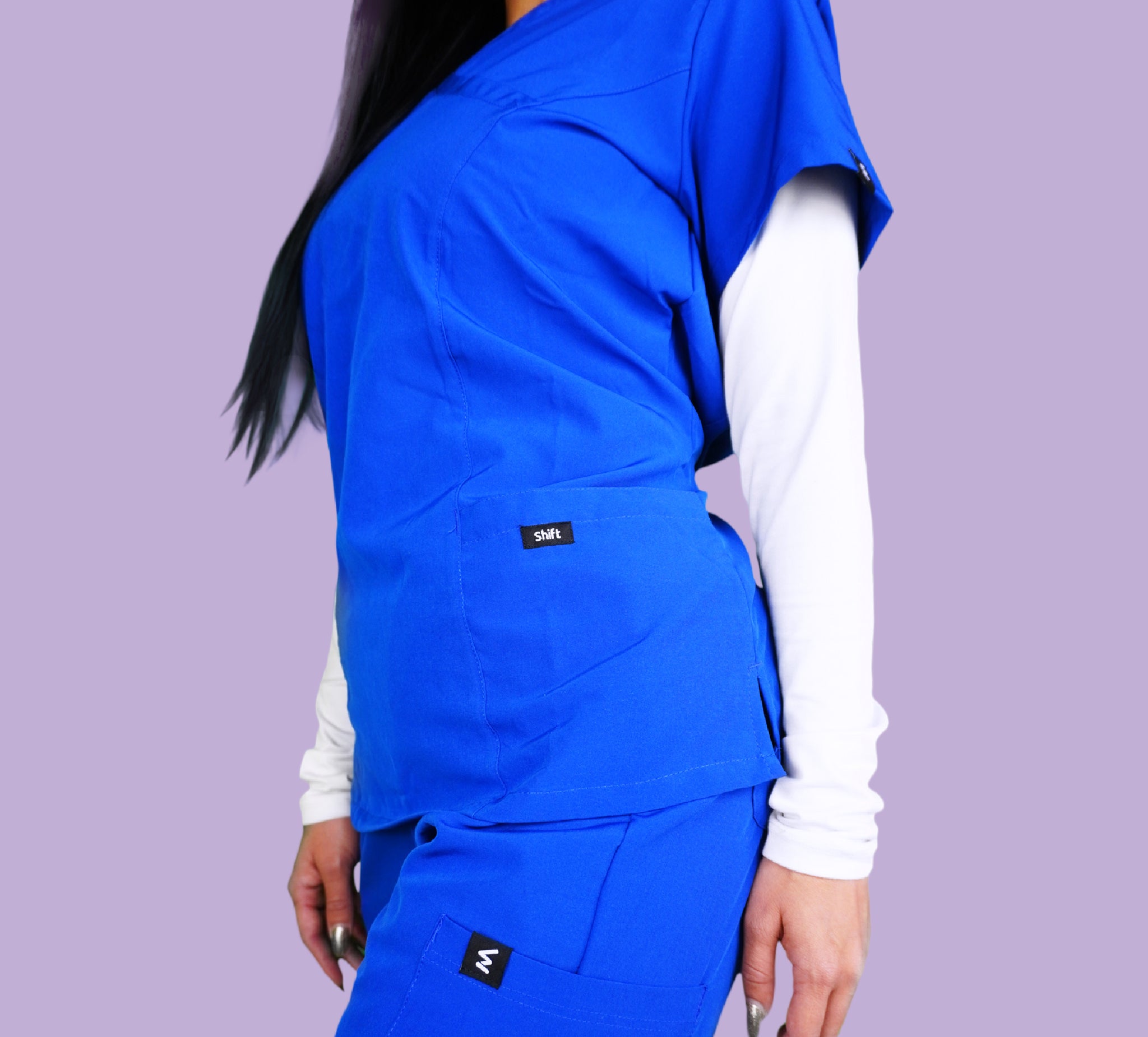 Royal Blue Scrub Top - Straight Fit