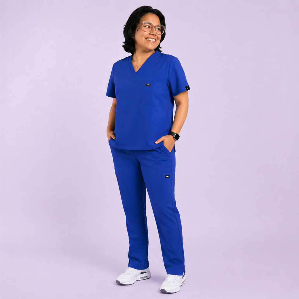 Royal Blue Scrub Top - Straight Fit
