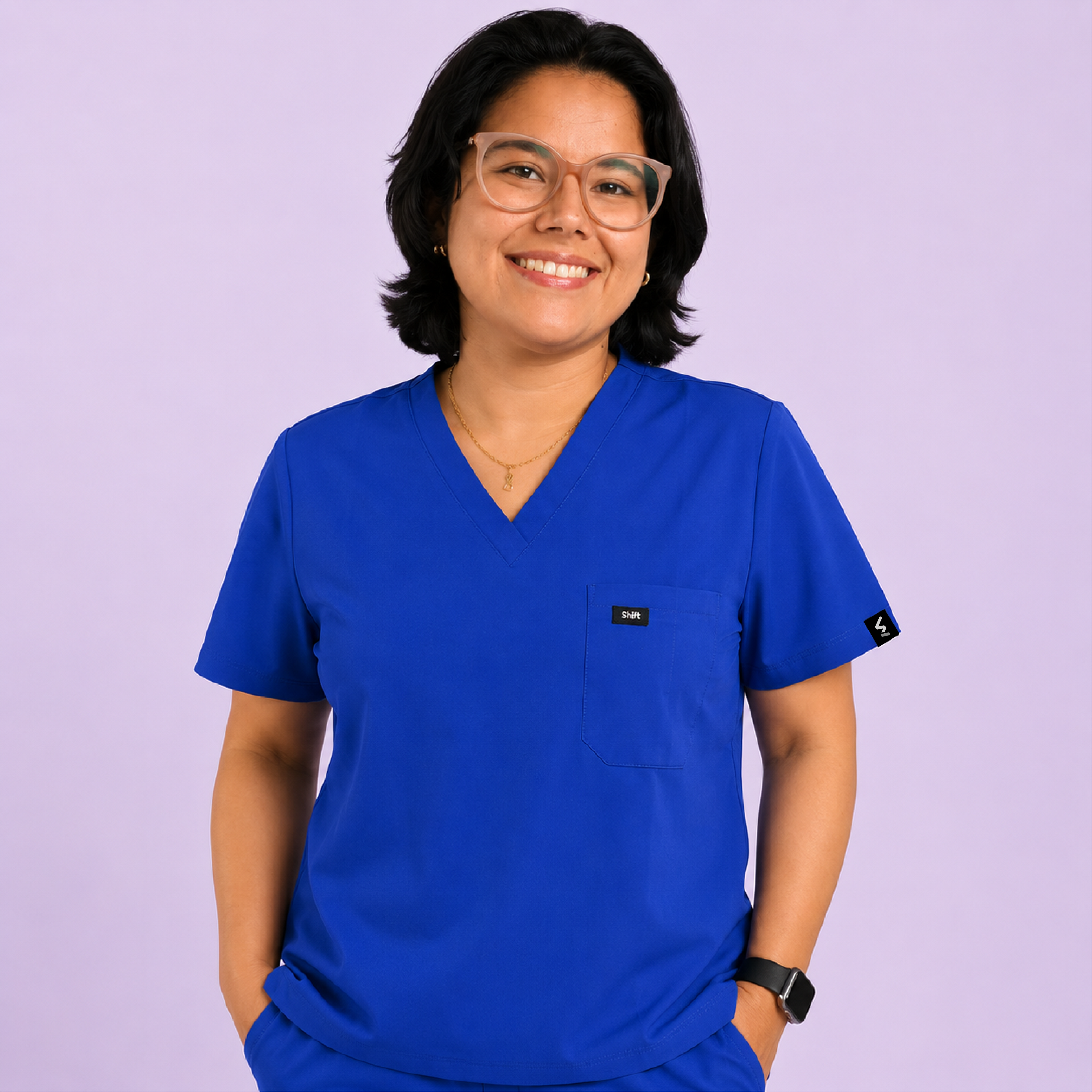 Royal Blue Scrub Top - Straight Fit