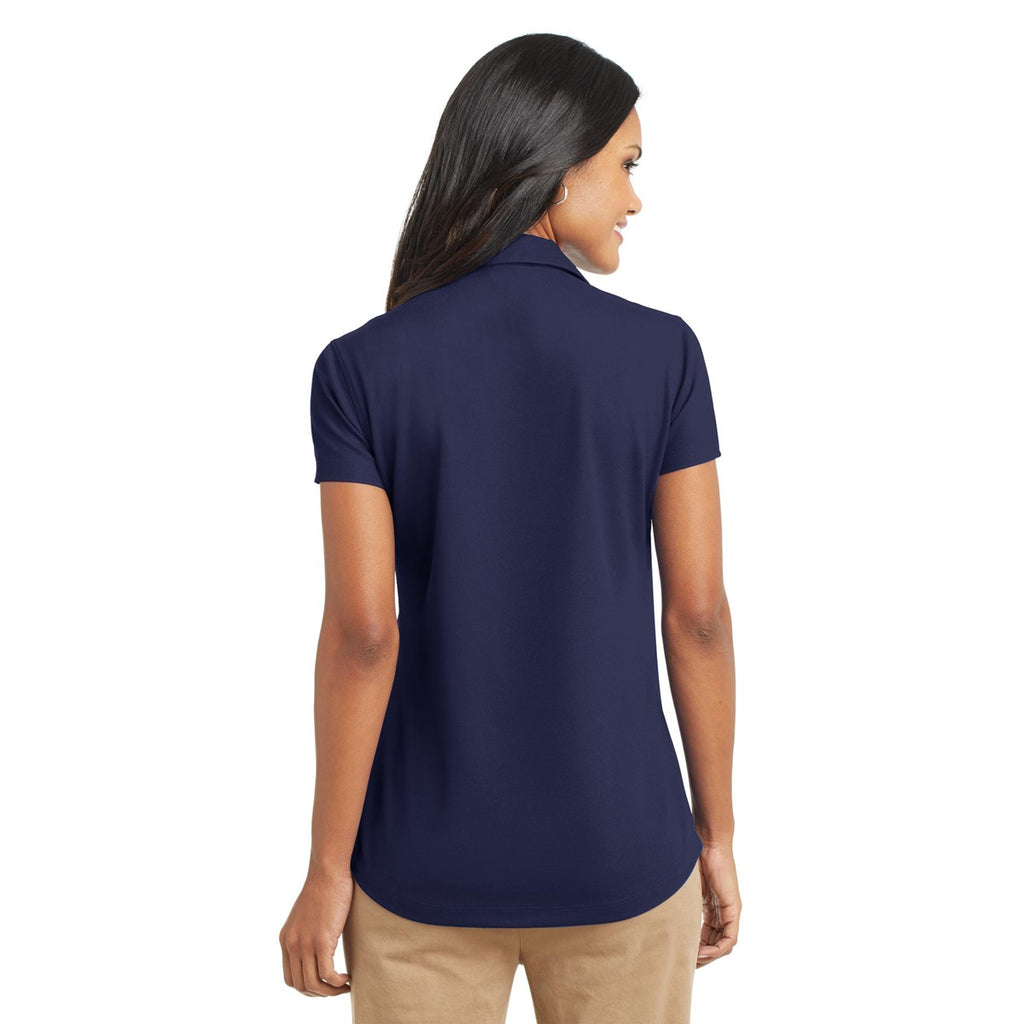 Navy Blue Women Port Authority L572 Dry Zone Grid Polo - True Navy