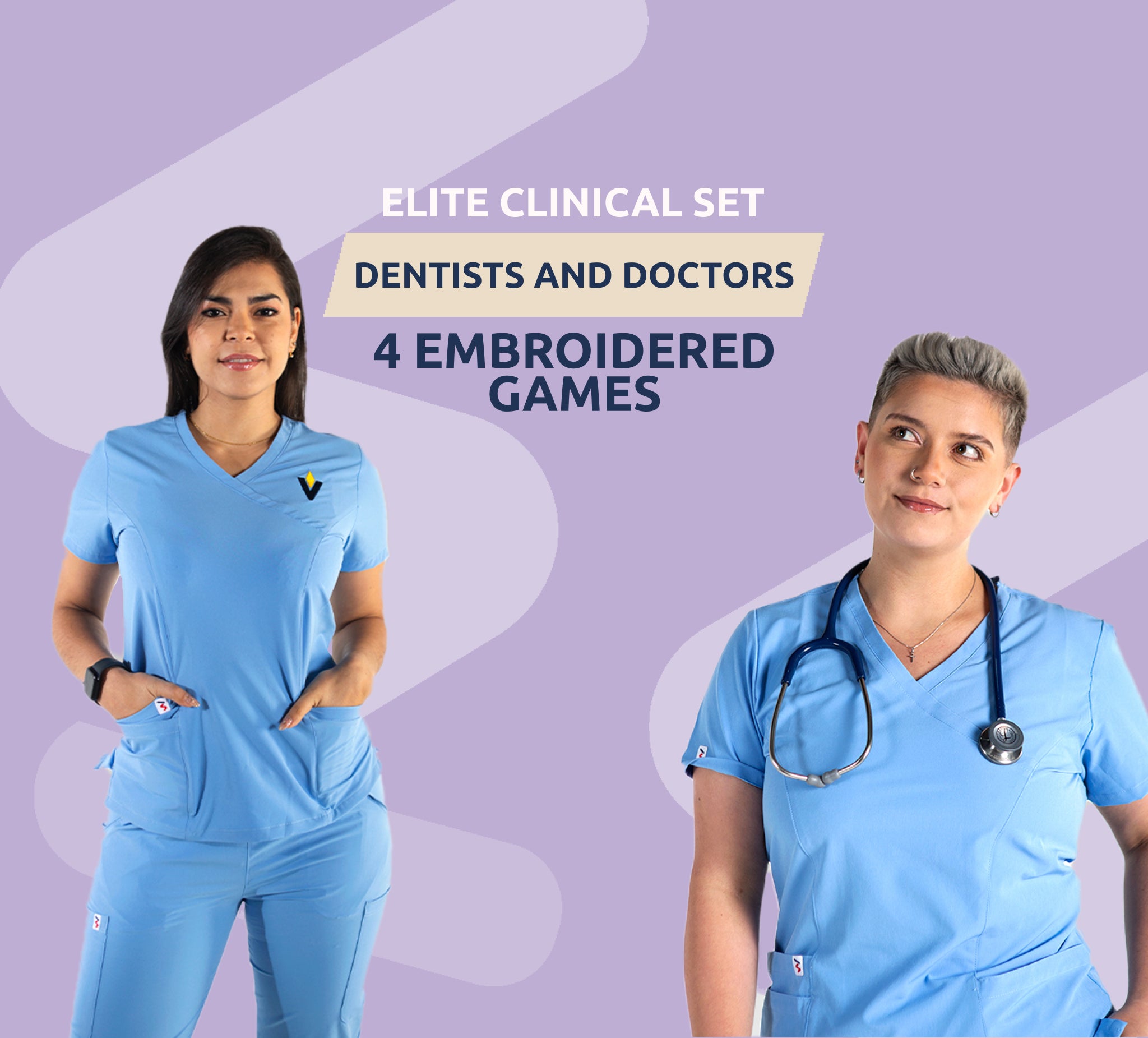 Dentists and then doctors - 4 sets of embroidered medical uniforms